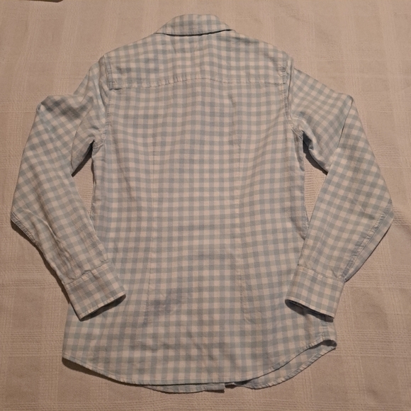 Vineyard Vine women's size 0 blue and white gingham button up shirt - Picture 3 of 4